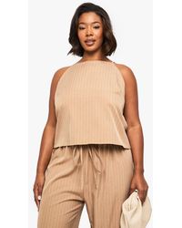 Boohoo - Plus Pinstripe Cami Top - Lyst