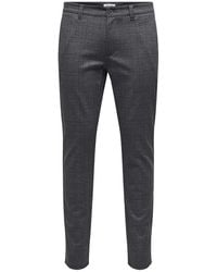 ONLY - Plaid Slim Five Pocket Chinos - Lyst