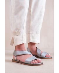 Where's That From - 'Studio' Flat Sandals With Threaded Wide Straps - Lyst