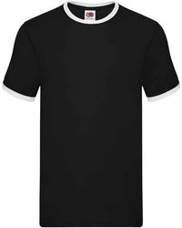 Fruit Of The Loom - Ringer Contrast T-shirt (zwart/wit) - Lyst