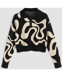 Hiccup - Polo Collar Jacquard Knit Sweater - Lyst