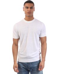 BOSS - H-jiovanni Sweater Met Korte Mouwen En Tip In Wit - Lyst