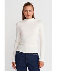 Dilvin - Ribbed Slim-Fit Half Turtleneck Blouse - Lyst