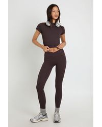 Boohoo - Tall Contour Ribbed Wrap Waist Seamless Leggings - Lyst