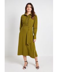 Wallis - Contrast Lace Trim Shirt Dress - Lyst