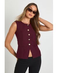 Boohoo - Button Trim Detail Tailored Waistcoat - Lyst