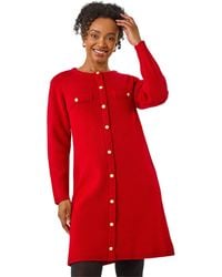 Roman - Petite Button Detail Knit Dress - Lyst