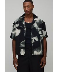 BoohooMAN - Oversized Boxy Distorted Strobe Print Shirt - Lyst
