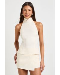 Boohoo - Crepe Halterneck Fitted Top - Lyst