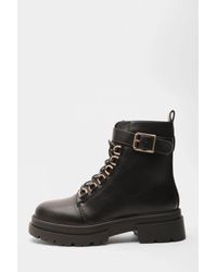 Quiz - Faux Leather Chunky Buckle Boots - Lyst