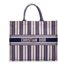 Dior - Pre-Owned Large Canvas Striped Book Tote - Lyst