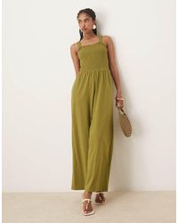 Nobody's Child - Shirred Bodice Wide Leg Jumpsuit - Lyst