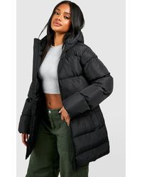 Boohoo - Cinched Waist Puffer Jacket - Lyst