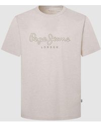 Pepe Jeans - New Nouvel Centre Logo Short Sleeve T-Shirt Cotton - Lyst