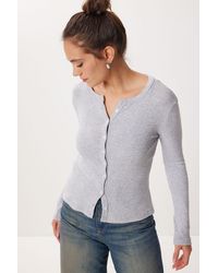 Happiness İstanbul - Slim Fit Ribbed Knit Cardigan - Lyst