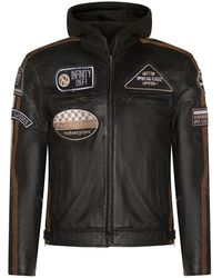 Infinity Leather - Racing Hooded Biker Jacket-Detroit - Lyst