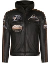 Infinity Leather - Racing Hooded Biker Jacket-Detroit - Lyst