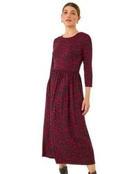 Roman - Abstract Spot Stretch Midi Dress - Lyst