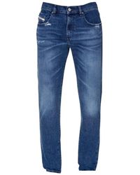 DIESEL - D-strukt Denim Distressed Reinforced Jeans (blauw) - Lyst
