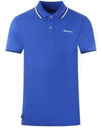 Aquascutum - Twin Tipped Collar Brand Logo Royal Blue Polo Shirt - Lyst