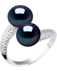 Diadema - Ring You And Me 2 Süßwasserperlen 9-10 Mm Schmuck 925 - Lyst