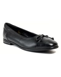 Pod - Priya Leren Dames Zwarte Ballerina's - Lyst