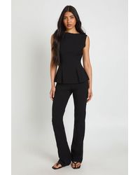 Boohoo - Tall Stretch High Waisted Flared Trousers - Lyst