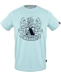Aquascutum - Large Shield Aldis Logo Sky T-Shirt Cotton - Lyst