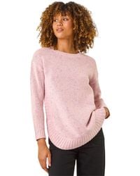 Roman - Nep Fabric Curved Hem Jumper - Lyst