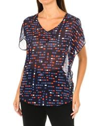 Armani - Short Sleeve V-Neck Blouse 3Y5H65-5Ntaz - Lyst