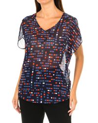 Armani - Short Sleeve V-Neck Blouse 3Y5H65-5Ntaz - Lyst