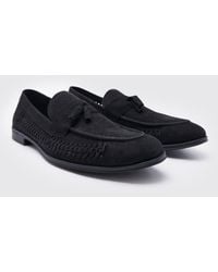BoohooMAN - Faux Suede Weave Loafer - Lyst