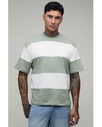 BoohooMAN - Tall Oversized Colour Block Stripe T-Shirt - Lyst