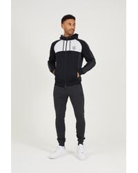Brave Soul - Contrast Panel High Neck Full Zip Hoody And Jogger Set Cotton - Lyst