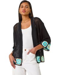 Roman - Edge Crochet Hem Knit Cardigan - Lyst