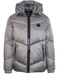 Philipp Plein - Glanzend Gepolsterte Graue Jacke - Lyst