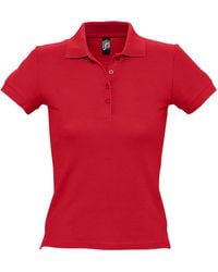 Sol's - Ladies People Pique Short Sleeve Cotton Polo Shirt - Lyst