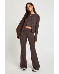 Boohoo - 3 Pcs Rib Button Through Vest And Trouser Set - Lyst
