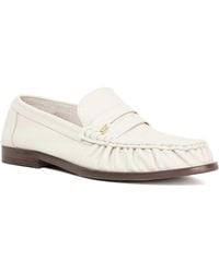 Dune - Grisella Leather Slip On Ruched Toe Loafers - Lyst