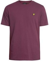Lyle & Scott - Dunkelviolettes T-Shirt Mit -Markenlogo Auf Der Brust - Lyst
