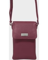 Assots London - 'maria' Pink Pebble Grain Real Leather Crossbody Phone Bag - Lyst