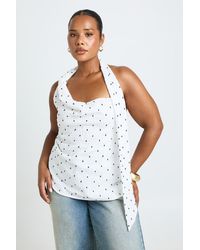 Boohoo - Plus Polka Dot Scarf Top - Lyst
