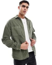 ASOS - 90's Oversized Cord Shirt With Square Collar - Lyst
