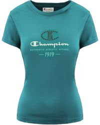 Champion - Graphic Aqua T-Shirt - Lyst