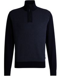 BOSS - H-Dambino Half Zip Knitwear Dark - Lyst