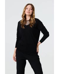 Izabel London - Sequin Mesh V-Neck Knitted Top - Lyst