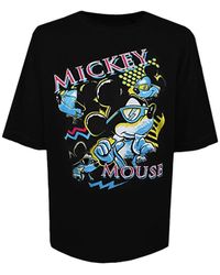 Disney - 90 ́s Mickey Mouse Shades Oversized T-shirt (zwart/blauw/roze) - Lyst