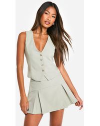 Boohoo - Marl Seam Detail Pleated Micro Mini Skirt - Lyst