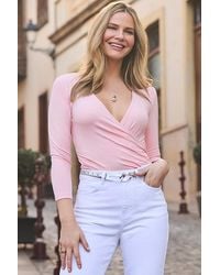 Sosandar - Soft Faux Wrap Top - Lyst