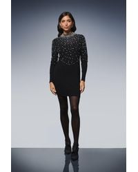 Wallis - Pearl Embellished High Neck Tunic - Lyst